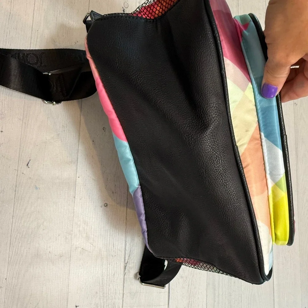Betsey Johnson‎ multicolor printed nylon backpack rainbow